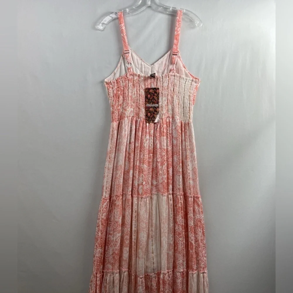 Me 2 Magic Coral Pink Boho Maxi Dress – Embroidered Tassel Detail, Pink M - Picture 7 of 9